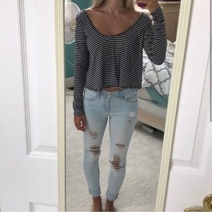 Express Light Blue Distressed Jeggings